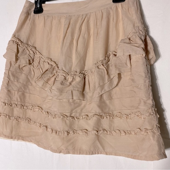 C. Luce Nude Blush Ruffle Mini Skirt M - Picture 13 of 15